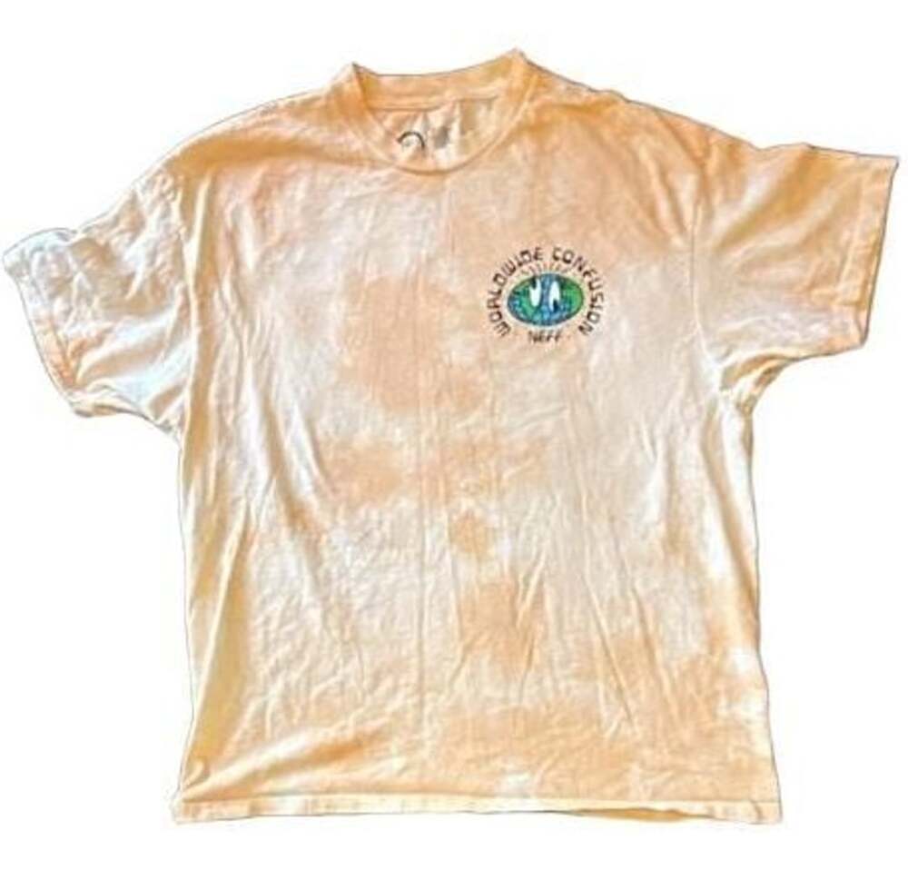 Neff Worldwide Confusion T-Shirt Size L Peach Tie Dye